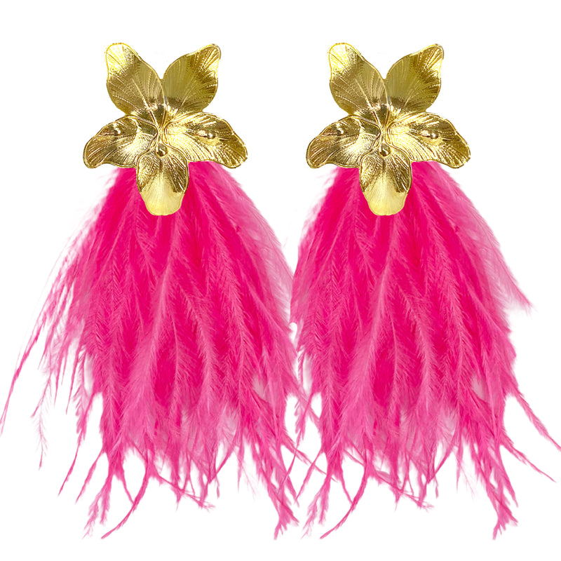 Orchid Feather Earrings