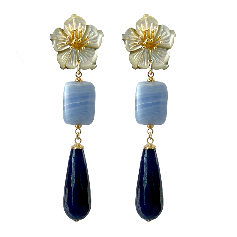 Mop Lapis Drop Earrings